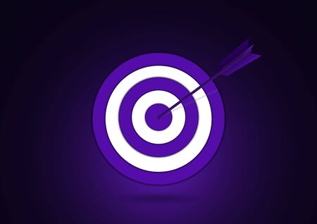Target and arrow icon. Business target concept. Achievements and successes. Vector illustration in flat style for your design style.のイラスト素材
