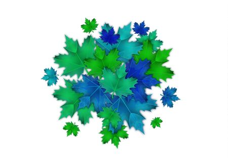 Bright maple leaves. Creative concept of beautiful autumn. Vector illustration for your design.のイラスト素材