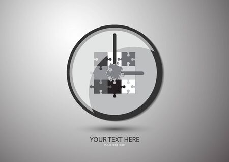 Abstract clock isolated on a gray background. The concept of control and time management, planning, strategy. Organization of the process of collaboration. Vector illustration for business design.のイラスト素材