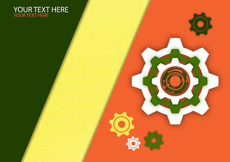 Bright abstract geometric background, gear wheel. Business template for brochure, cover, banner, flyer. Vector illustration for your corporate design.bstract technology backgroundのイラスト素材