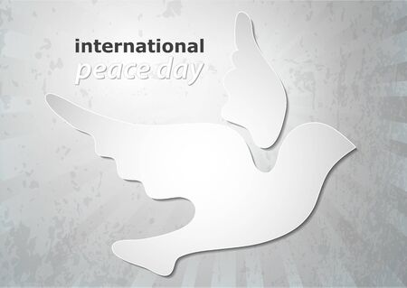 Poster for World Peace Day. The concept of a dove of peace. A symbol of freedom and peace without war. Vector illustrationのイラスト素材