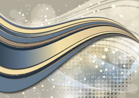 Smooth wave lines abstract background - colored curved stripes and lines in a motion concept and with light and shadow effects. Magic concept background with bokeh effect. Vector illustrationのイラスト素材