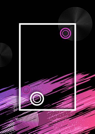 Abstract background template. Frame with bright brush strokes. Graphic design templates for banners, flyers, posters. Corporate design. Vector illustrationのイラスト素材
