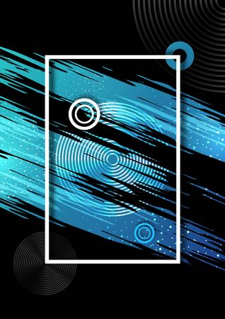 Abstract background template. Frame with bright brush strokes. Graphic design templates for banners, flyers, posters. Corporate design. Vector illustrationのイラスト素材