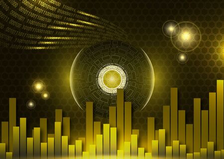 Futuristic concept of the global economy, trading, global financial technology. Economic trends, idea of business or digital network. Abstract digital background. Vector illustrationのイラスト素材