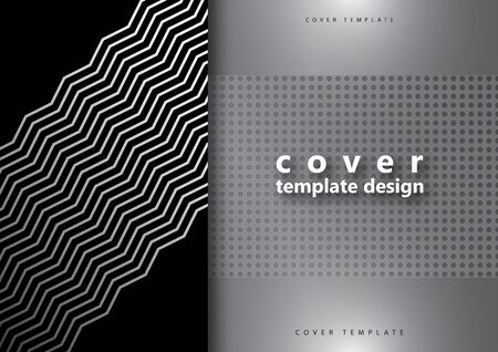 Abstract background, metallic grid of circles, wavy lines. Modern template for your design. Vector illustration.のイラスト素材