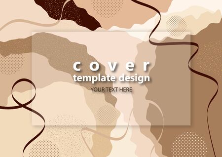 Bright abstract color background. Geometric wave shapes, decorative lines, circles of dots. Modern design. Template for banner, flyer, poster, brochure, gift card, cover. Vector illustrationのイラスト素材