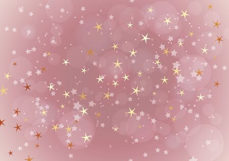 Bright abstract composition, sparkling particles and stars, lens flare. Festive magic concept, background with bokeh effect. Vector illustrationのイラスト素材