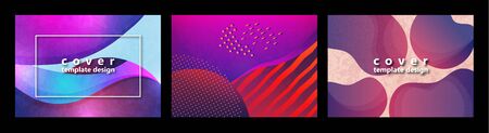 Creative universal wavy pattern with geometric elements and stripes. Trendy graphic template for...