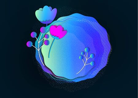 Creative abstract floral background with overlay effect. Fresh design idea with a bright element to attract attention to your advertising. Vector illustrationのイラスト素材