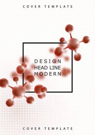 Abstract background with molecules and atoms. Medical, scientific and technological concepts. Bright modern design. Vector illustrationのイラスト素材