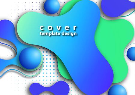 Trendy dynamic background. Fluid, flow, liquid background. The composition of liquid forms. Abstract smooth shapes, shadow effects. Art design for your design project. Vector illustrationのイラスト素材