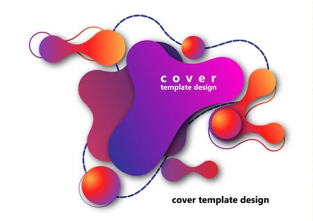 Trendy dynamic background. Fluid, flow, liquid background. The composition of liquid forms. Abstract smooth shapes, shadow effects. Art design for your design project. Vector illustrationのイラスト素材