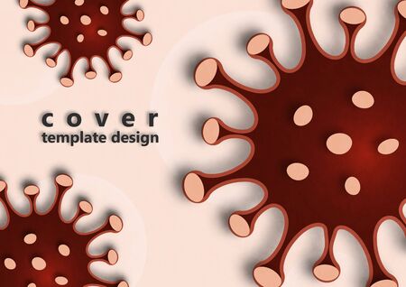 Color image of the virus, coronovirus, 2019-nCoV influenza virus. Abstract background of illness, infection. The global problem of the epidemic. Vector illustrationのイラスト素材