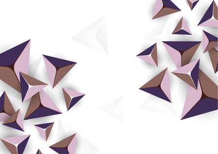 Abstract colorful background with geometric elements. Flying pyramids, triangles. Minimal cover design. Template for your corporate design. Vector illustrationのイラスト素材