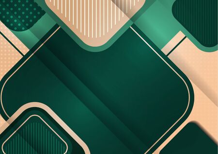 Overlapping round squares form a geometric abstract background composition. Design template for wallpaper, banner, background, card, illustration, landing page, cover, poster, flyer. Vector illustrationのイラスト素材