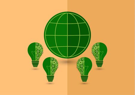 Earth Day, save the earth. Energy saving, environment and ecology concept. Vector illustration.のイラスト素材