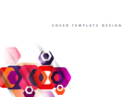 Abstract background of rounded colored hexagons. Business presentation template. Modern geometric design.のイラスト素材