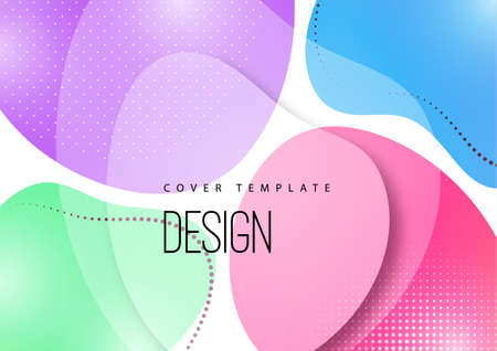 Bright, dynamic, smooth shapes. Colorful geometric background pattern. Template for corporate design, flyer or presentation.のイラスト素材