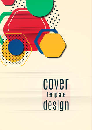 Abstract background of bright geometric shapes. Design template for presentation, leaflet, flyer, cover, brochure, report, advertisement Vector illustrationのイラスト素材