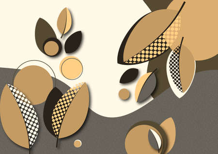 Bright abstract background, colored waves, creative leaves. Template for banners, presentations, flyers, posters wallpapers illustrationのイラスト素材