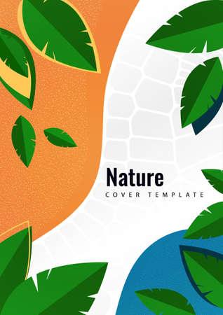 Abstract creative leaves, waves, bright modern background. Ecology concept. Vector illustration for your design.のイラスト素材