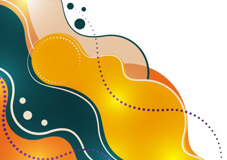 Abstract illustration of smooth color wave and lines. Creative template for your design. Vector.のイラスト素材