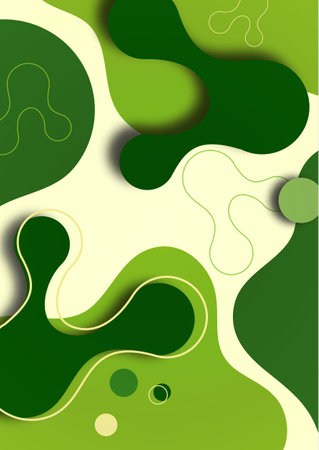 Colorful geometric background design. Composition of flowing shapes with trendy colors. Design for poster, page, flyer, cover. Vector illustrationのイラスト素材