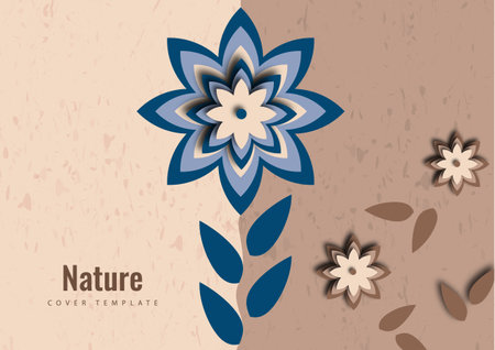 Paper graphics of a flower pattern. Fresh design for posters, brochures or vouchers. Vector illustrationのイラスト素材