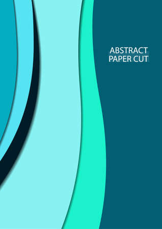 Minimalistic geometric backgrounds. Trendy colors. Wavy lines. Paper cut effect. Design layout for business presentations, flyers, posters and invitations. Vector illustrationのイラスト素材