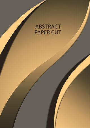 Minimalistic geometric backgrounds. Trendy gradient colors. Wavy lines. Paper cut effect. Design layout for business presentations, flyers, posters and invitations. Vector illustrationのイラスト素材