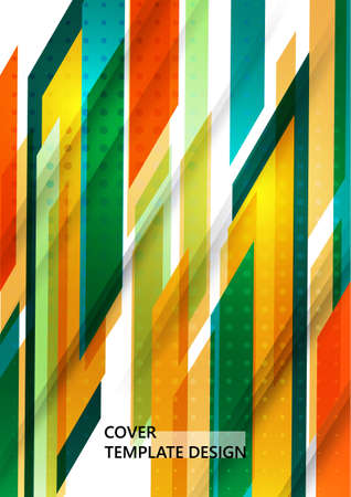 Abstract colored tilted rectangles on a white background. Universal geometric template for corporate design for cover, business card, flyer, report. Vector illustrationのイラスト素材