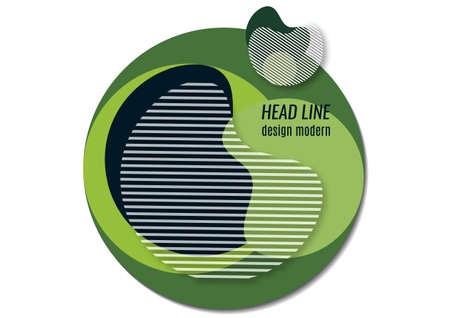 Bright geometric shapes, circle, stripes, fluid. Overlap banner template for social media. Business or technology presentation design template, brochure or flyer template. Vector illustrationのイラスト素材