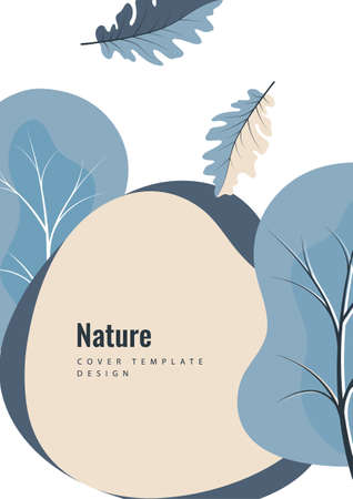 Creative botanical background, oak leaves, trees. Natural product concept. Vector illustrationのイラスト素材