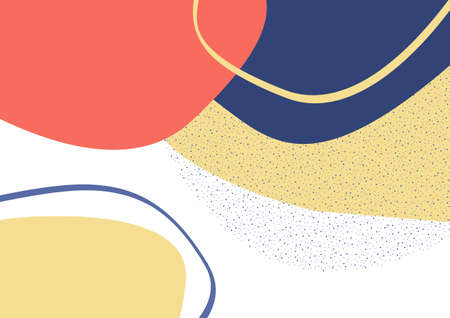 Colorful hand drawn of various shapes and doodle objects. Abstract modern trendy template. Vector...