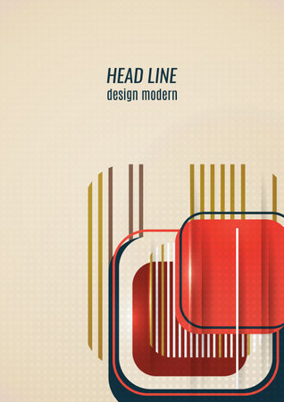 Overlapping rounded squares, lines. Bright geometric design for creative advertising, poster or brochure in trendy style. Vector illustrationのイラスト素材