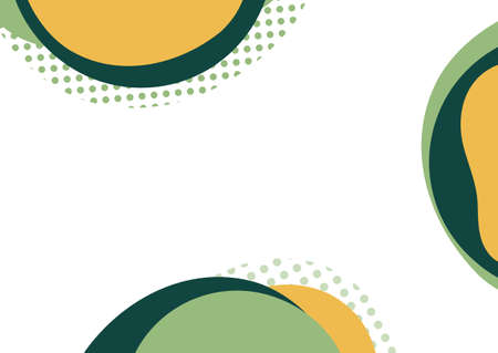 Abstract dynamic composition of overlapping rounded shapes and dots. Modern style geometric background, minimalistic design element. Vector illustrationのイラスト素材