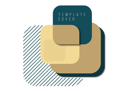 Abstract background with geometric shapes. Rounded squares and stripes. Template for your corporate design. Vector illustrationのイラスト素材