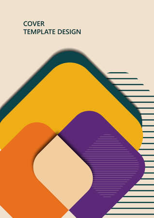 Abstract background with geometric shapes. Rounded squares and stripes. Template for your corporate design. Vector illustrationのイラスト素材