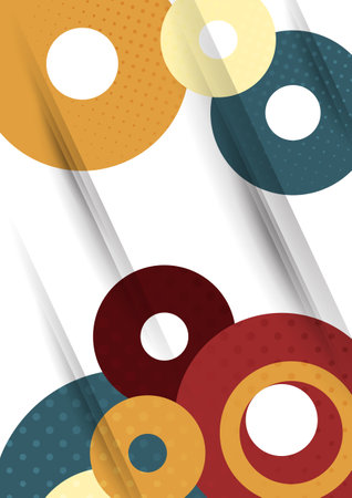 Geometric modern backgrounds, abstract pattern of rings, disk. Template for your design. Vector illustrationのイラスト素材