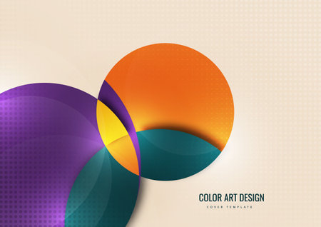 Bright colorful cut parts of a circle, decorative dots. Modern abstract background. Design layout for business presentations, flyers, posters and invitations. Vector illustration.のイラスト素材