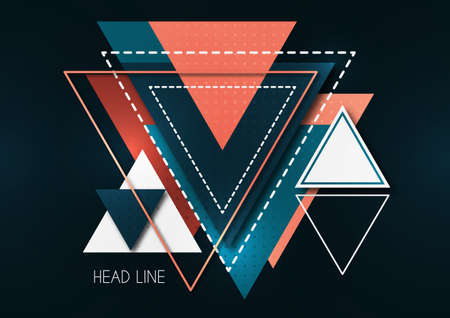 Geometric design from triangles and lines, creative concept, modern abstract background. Template for business brochure, flyer, leaflet, cover. Vector illustration.のイラスト素材