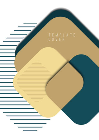 Abstract background with geometric shapes. Rounded squares and stripes. Template for your corporate design. Vector illustrationのイラスト素材