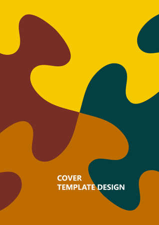 Bright color puzzle, puzzle with place for text. The idea of unity, teamwork. Vector illustrationのイラスト素材