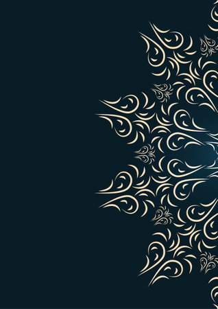 Luxury mandala background. Decorative round ornament. Oriental design.  Snowflake. Vector illustrationのイラスト素材