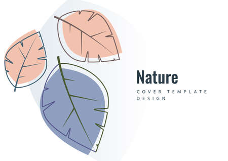 Creative leaves on a white background. Template for environmental poster, brochure, flyer. Design for seasonal sale. Vector illustration.のイラスト素材