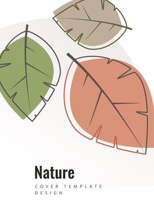 Creative leaves on a white background. Template for environmental poster, brochure, flyer. Design for seasonal sale. Vector illustration.のイラスト素材