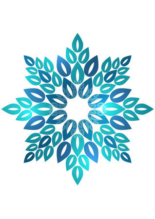 Round flower mandala, oriental mandala vector pattern, decorative element. Unique petal flower design. Relaxation and meditation concept for page logoのイラスト素材