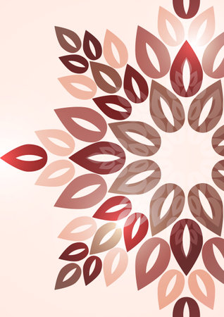 Round flower mandala, oriental mandala vector pattern, decorative element. Unique petal flower design. Relaxation and meditation concept for pageのイラスト素材