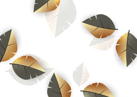 Creative leaves on a white background. Template for environmental poster, brochure, flyer. Design for seasonal sale. Vector illustration.のイラスト素材